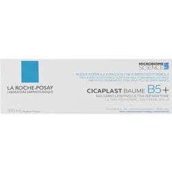Weiße Verpackung mit blauer und schwarzer Schrift von La Roche-Posay Cicaplast Baume B5+.